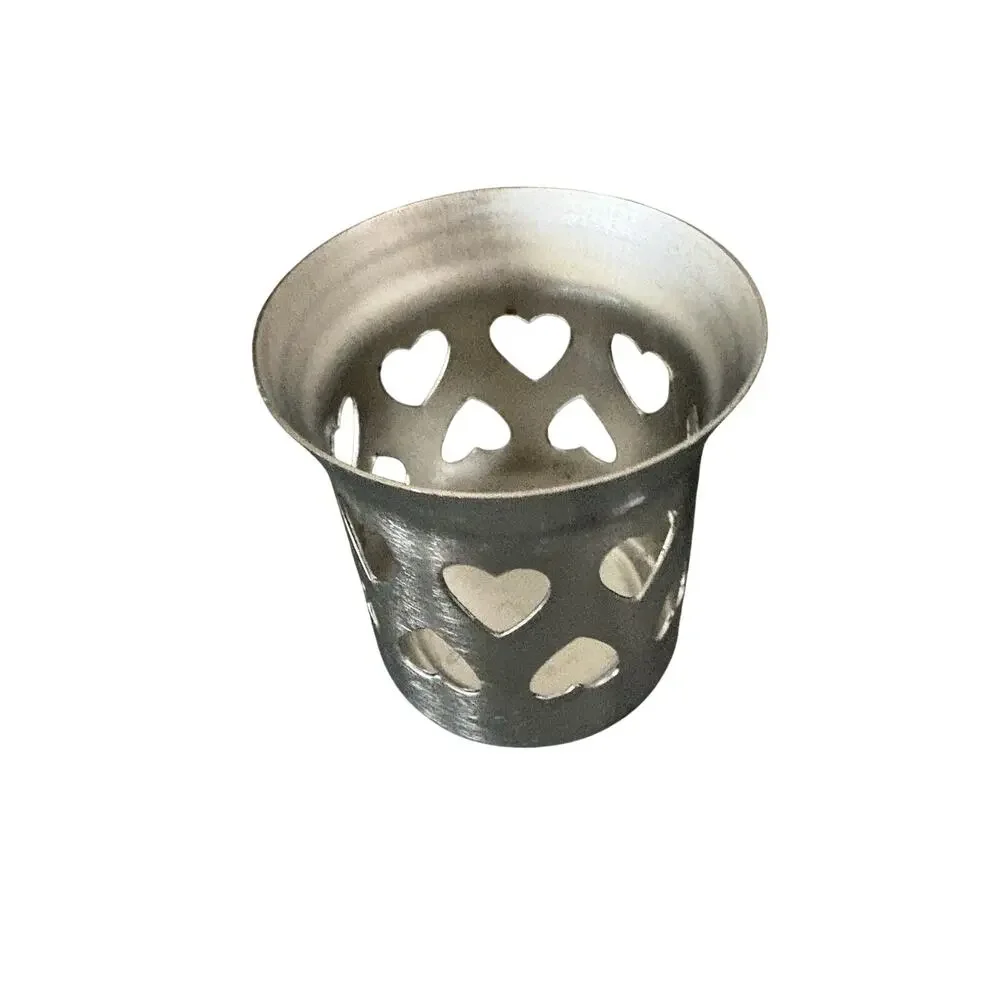 Vintage Bloomfield Japan 18-8 Stainless Steel Heart Cutout Votive Candle Holders